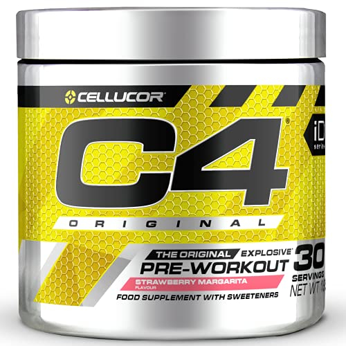 C4 Original Beta Alanine Sports Nutrition Bulk Pre Workout Powder for Men & Women | Best Pre-Workout Energy Drink Supplements | Creatine Monohydrate | Strawberry Margarita | 30 Servings