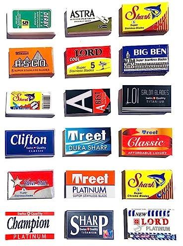Astra-Derby-Shark-Lord-Treet-Sharp 100 Quality Double Edge Razor Blades Sampler (18 different brands)