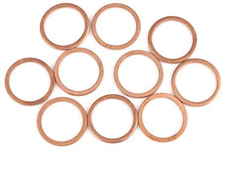 X AUTOHAUX 10Stk. Kupferscheibe Flach Dichtung Ring Abstand für Auto 16 x 20 x 1,5mm