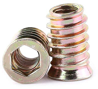 MAGT skruvmutter, 20 st kolstål sexkant hylsa insättning muttrar gängade för trämöbler (M10 x 25 mm)