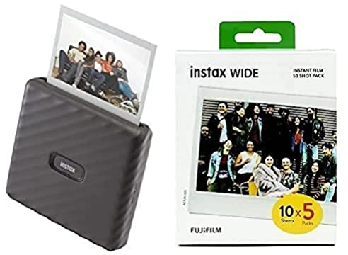 instax Link Wide Impresora para teléfonos + Paquete de 50 fotografías