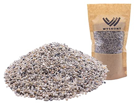 WYSKONT Akvariegrus - Akvariesand 10kg - Akvariedekoration - Småsten - Prydnadsgrus - Flodgrus - Dekorationssand - Småstensträdgård - Akvariesubstrat - Terrariesand - Akvariesand 2-3mm