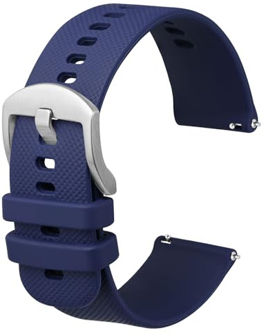 ANBEER 20mm Correas de Reloj de Silicona para Hombres y Mujeres, Correas de Reloj de Reemplazo de Liberación Rápida,Azul