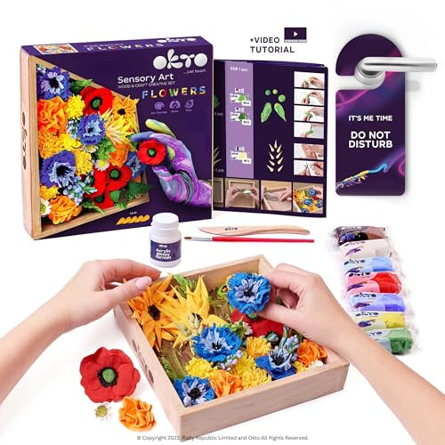 OKTO Art Kit Freedom | Succulents Art Set 3D for Home Wall Decor | Craft Kits for Adults UK and Teenagers | Craft Box with Modeling Clay for Succulents | Hobby Kits Succulent DIY Art Gift Kits