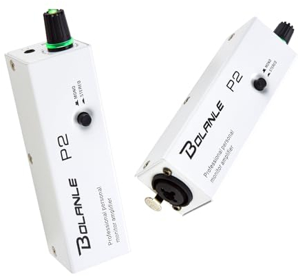 Bolanle Amplificateur portable pour casque P2, amplificateur personnel avec entrée XLR et TRS, sortie 3,5 mm, stéréo/mono, régulateur de volume, solution d'amplificateur personnel pour claviéristes,