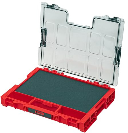 QBRICK SYSTEM Malette Outils Boîtes à Outils Valise PRO Organizer 200 MFI RED Ultra HD Boîte De Tri De Gamme De Vis Rouge 460 x 370 x 105 mm