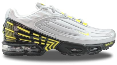 NIKE Herren Air Max Plus 3 Sneaker, Metallic Silver Opti Yellow, 42.5 EU