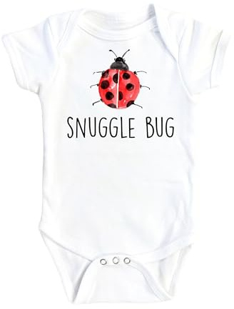 NOFO VIBES Snuggle Ladybug - Baby Boy Girl Clothes Infant Bodysuit Funny Cute Newborn (Size: 0-3M White Short Sleeve Onesie® (Gerber®))