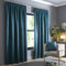 Fusion - Forest Green Curtains W90 x L90 (229 x 229cm) - 100% Cotton - 2x Panels - Pencil Pleat Curtains in Green - Soundproof Curtain & Thermal Curtains for Bedroom - Green Pleated Curtains & Drapes