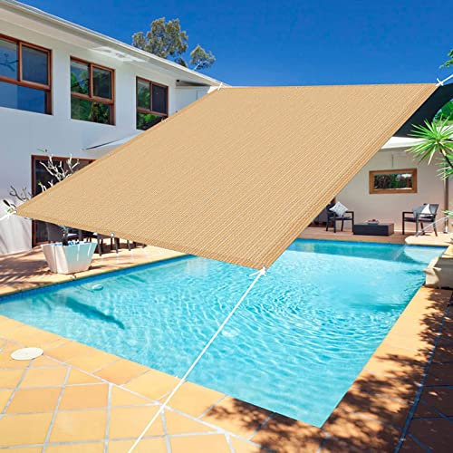 2,2 x 10 m, protezione solare 95% UV, tenda parasole da giardino, vela per patio, feste, cortile, prato, beige, soluzione resistente all'ombra