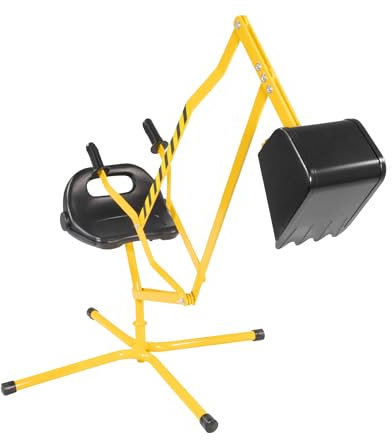 Lemodo Sandbagger mit 360° Drehung und Schwenk-Greiffunktion für Kinder - Robuster Metall-Bagger für den Sandkasten