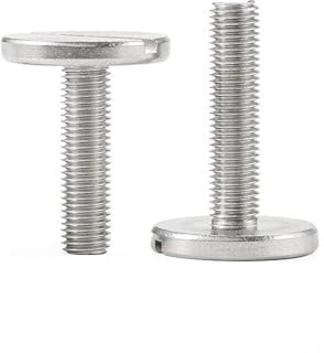 KSeSii M2.5 M2 M3 M4 M5 M6 Tornillo de Cabeza Plana Extra Grande con Ranura de una Palabra de Acero Inoxidable 304 Tornillo de Cabeza Redonda Plana(10mm,M5-2Pcs)