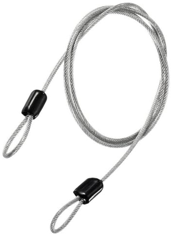 TOP-VIGOR 1 st säkerhetsstålkabel, 2,5 mm x 1 m/3,28 fot belagd säkerhetsvajer dubbel ögla flexibelt säkerhetskabellås för utomhus resor bagage cykel, transparent