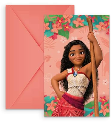 Procos 6 Einladungen Vaiana 2 – Rosa