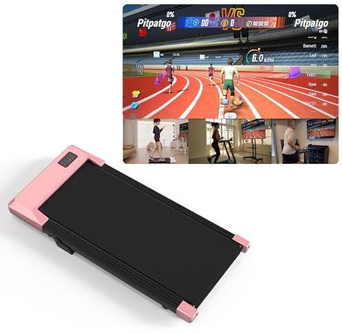 Superun Cinta de Andar Raceable 2,5HP App Control Cinta de Correr Bajo Escritorio MAX 136KG Portable Máquina de Andar y Correr en Casa y Oficina con Crusos Ejercicios y Multi-Jugador Carrera