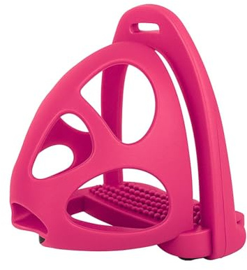AK CagePro Lightweight Plastic Horse Stirrups – Durable Pair of Riding Stirrups with Safety Cage for Equestrian Training & Trail Riding AKRS-6045-01 (Pink, 4.75'')