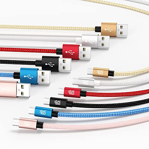 JAMEGA – 1m Premium Micro USB Kabel | Nylon geflochtenes USB Ladekabel Datenkabel für Micro USB Geräte kompatibel mit Samsung, HTC, Huawei, Sony, Nokia, Kindle, PS4 XBOX Controller – Rot