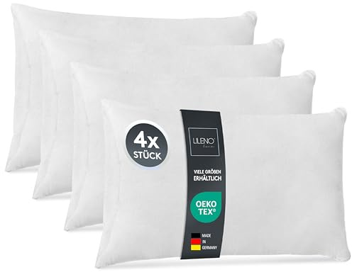 LILENO HOME Kissenfüllung (4er Set) | Pralle Füllung für Couchkissen & Dekokissen | Wolkenweiches Sofa Pillow 50x70 & Schlafkissen Made in Germany | Kissen Set mit Oeko-Tex Klasse 1