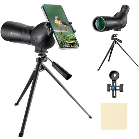 K&F Concept 20-60x60 Spotting Scopes for Target Shooting, Waterproof Spotter Scope with Tripod & Phone Adapter, 131-66ft/1000yds BAK4 45°Angled Eyepiece Range Scope for Bird Watching Wildlife Hunting