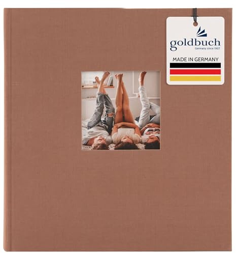 goldbuch Bella Vista Hazelnut 27 619 - Album fotografico con ritaglio per foto, 30 x 31 cm, 60 pagine bianche con divisori in pergamena, copertina marrone