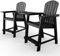 YEFU Balkonstuhl, hoher Adirondack-Stuhl, 2er-Set, mit Verbindungstablett, Polyholz, Adirondack-Stuhl, Barhocker, Terrassenhocker, 172,4 kg, wetterfest, für Außenbereich, Rasen, Pool, Hinterhof,