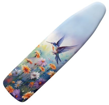 Hinthetall Floral Bird Ironing Board Pad,Extra Thick Heavy Duty Padded for Standard Boards,Non Stick,Scorch and Stain Resistant Home Ironing Board Accessory