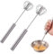Halbautomatischer Eierschläger, Mixer Aus Edelstahl, Rührer Zum Kochen Und Backen, Backwerkzeuge Rotierender Schneebesen Mit Handschub Zutaten Mleichmäßig Mischen- Tragbar