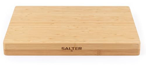 Salter BW13307EU7 Tagliere di bambù – blocco di macelleria grande in legno, pannello spesso per impieghi pesanti per intagliare carne, vassoio di formaggi, salumi, reversibile, certificato FSC®, 40 cm