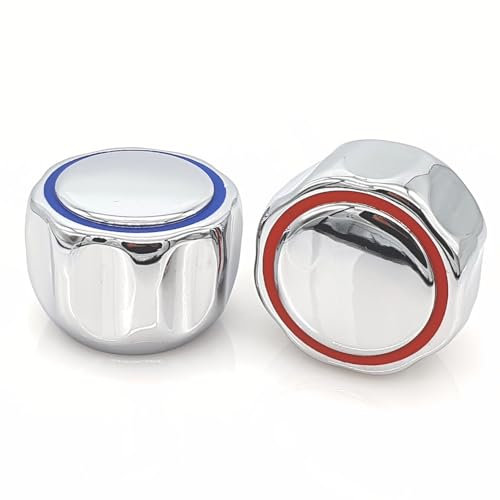 Schläfer 4503010 | Kit Maniglia per Rubinetto 8x20 con Vitone Meccanico 1/2 (diam20mm), Pomolo, Manopola Rubinetteria Caldo e Freddo del Lavandino Bagno e Cucina in metallo, Coppia maniglie, Cromo