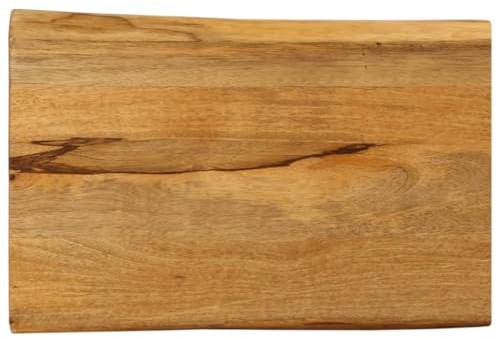 vidaXL Solid Mango Wood Live Edge Table Top 60x40x2.5 cm - Brown, Replacement Furniture Top, Versatile Uses for Home or Commercial Settings