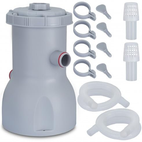 COIL Pompe de piscine - 3028 l/h - Pour piscine jusqu'à 17400 l - Filtre à cartouche et boules de filtration - Efficacité énergétique : 60 W - Montage facile - Pompe de piscine - Filtre à sable