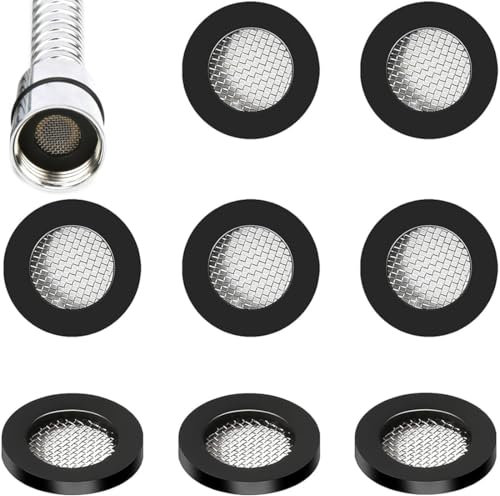 8 guarnizioni per doccia, anello o rete filtrante in acciaio inox, guarnizione per tubo in gomma per soffione doccia da 1/2 pollici