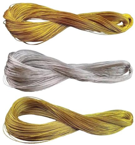 3 Fasci Di Corda Glitterata, Corda Per Etichette, Filo Per Decorazioni Artigianali, 8 Fili Di Corda Glitterata, Filo Per Perline Per Gioielli, Adatto Per Artigianato Fai-Da-Te