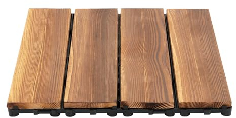 GXFCHYL 36PCS Hardwood Flooring Interlocking Deck Tiles Waterproof Flooring Tiles Flooring Decking Tiles Outdoor Patio Decor Indoor Outdoor Flooring for Patio Garden Deck Poolside,Brown