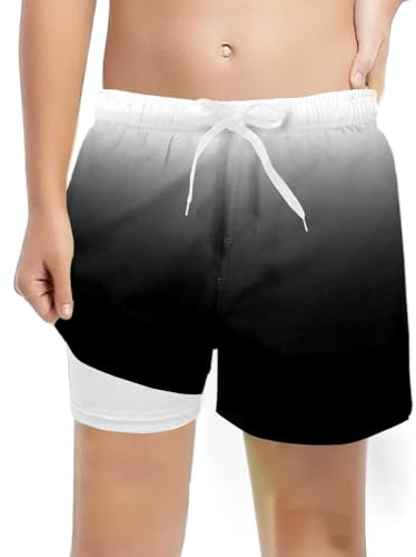 Sonnena Bañador para niños de Secado rápido Pantalones Cortos de compresión con Forro antirozaduras Calzoncillos Tipo bóxer Traje de baño Pantalones Cortos de Playa