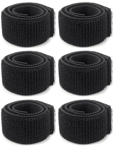 6 PCS Brassard Securite Serre Pince à Pantalon Velo Clip élastique Noir Brassards Sangle de Vélo la Cheville, Velco Clips de Jambe Pantalon Velo pour Vélo, Jogging, Randonnée