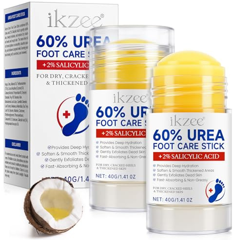 Crema Piedi Secchi Screpolati, 2 Pcs Crema Piedi Urea 60%+ Acido Ssalicilico 2% Per Levigare La Pelle Ruvida E Dura,Idratazione Profonda Per Nutrire la Pelle Secca