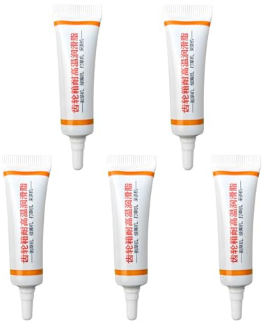 Grasa para cortacésped de larga duración - Paquete de 5 tubos de lubricación | Aplicador de con boquilla de rosca para herramientas de jardín, accesorios de mantenimiento duraderos para jardine