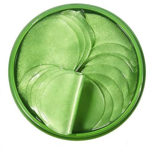 Parches de Ojos con Aloe Vera, Mascarilla Antiarrugas e Hidratante para el Contorno de Ojos, Alivia Bolsas, Para Hombre y Mujer, Verde Claro