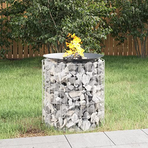 Runheo Fogera de hierro galvanizado para gaviones, diámetro de 50 cm, robusta cesta de fuego con alambre de 3,5 mm, versátil rellenable para jardín, terraza, construcción estable, fuente de calor