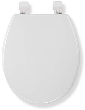 Croydex Sit Tight Collerson Toilet Seat, Wood, Anti Bacterial, White, 46.5 x 36.5 x 6 cm