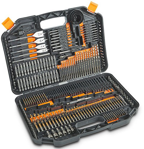 VonHaus 246pc Combination Drill Bit Set - Includes HSS Titanium Twist Drill bits, Masonry Drill Bits, Wood Drill Bits, Screwdriver Bits & More in Storage Case - for Metal, Masonry, Wood & Plastics