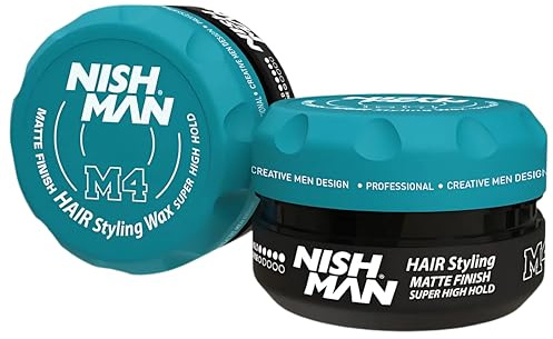 NISHMAN M4 Hair Styling Wax - Matte Finish Super High Hold 100g - Ultra Hard Matte Wax, Adds Volume to Hair