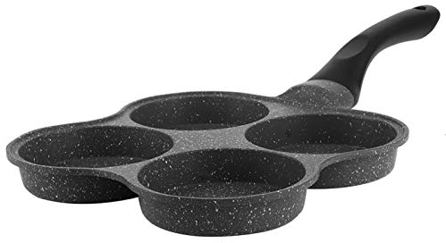 Sartén para panqueques Olla para huevos, aluminio antiadherente de 4 orificios Tortilla para panqueques Sartén para huevos Olla para freír Máquina para el desayuno Utensilios de cocina