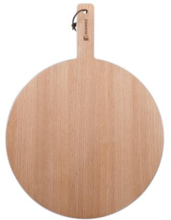 RENBERG NATURALLY - Tabla de Picado 38x28x1.5 cm Madera de Haya - Bordes en Color Blanco - Diseño con Colgador - Lavado a Mano Recomendado