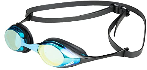 ARENA Cobra Original Swipe Mirror Unisex-Wettkampfbrille für Erwachsene, Schwimmbrille mit Verspiegelten Gläsern, Anti-Beschlag, UV-Schutz, 4 Austauschbare Nasenstege