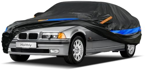 Holthly Bâche Voiture Extérieur, Housse Protection Voiture 100% Étanche Anti UV Soleil, Bâche pour Berline Audi A4 A5, BMW Serie 3, Citroen C5, Peugeot 508, Mercedes C Class, etc. 3XL