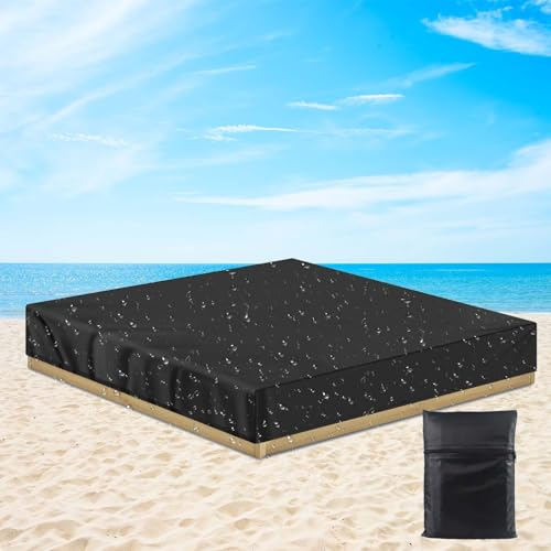 Galerie SV Sandkasten Abdeckung 150x150cm Sandkastenabdeckung 410D Oxford Stoff,Sandkasten Schutzhülle,Staubdichte Sandkasten Abdeckung für Sandkasten Garten