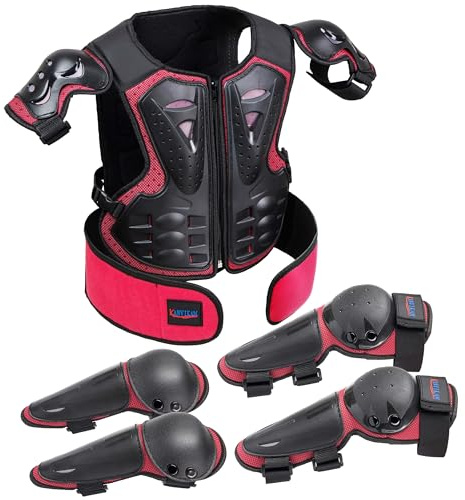 Kids Dirt Bike Gear,Motorcycle Armor Vest Suit for Motocross ATV MTB,Elbow Knee Back Chest Protection for Skating Ski