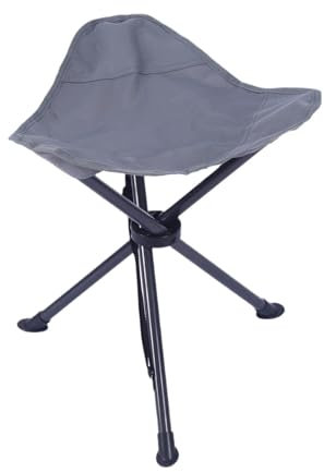 VKEID Sgabello Pieghevole a Tre Gambe Sedia pieghevole da campeggio all'aperto Sedia da pesca portatile Sgabello portatile for la casa Sedia a tre gambe(Gray)